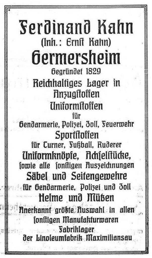 Werbeinserat Kahn 1908